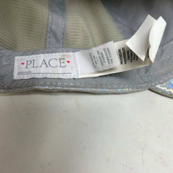 Place Hat OS Silver Holographic Heart Confetti Adjustable Snap Back Trucker - Picture 7 of 8